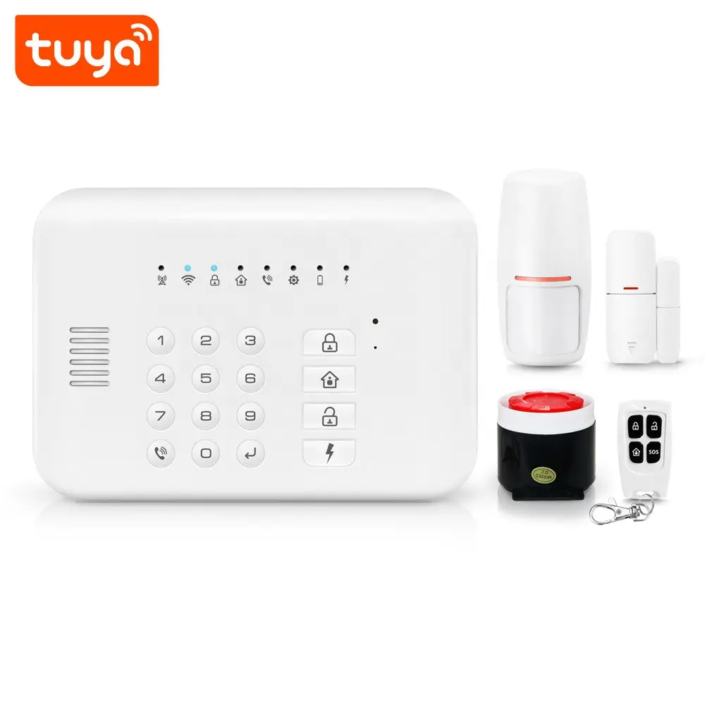 2024 barato Tuya Smart WiFi 50 zonas inalámbricas GSM alarma para el hogar de la PST-GW1