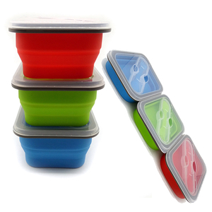 700ml sızdırmaz silikon katlanabilir yemek kabı kırılmaz bölmesi saklama kabı gıda için silikon Bento kutusu - Product Image 2