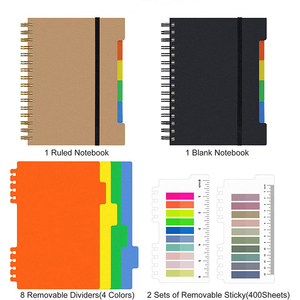 Wholesales 6.3&quot;x 8.2&quot;, A5 Hardcover Notebook College Ruled <strong>Large</strong> Spiral Notebook Pocket Transparent <strong>Sticky</strong> <strong>Note</strong> with Ruler - Product Image 5