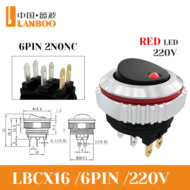 6-pin 5-24v black red