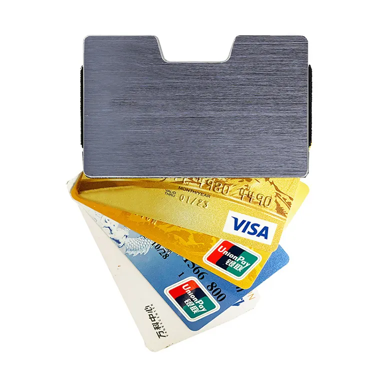 Porte-monnaie minimaliste en métal et aluminium, avec pince à billets, avec blocage RFID, portefeuille mince, porte-cartes de visite, pour hommes et femmes, 2022
