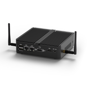 英特尔N100无风扇迷你电脑双千兆以太网6USB HDMl VGA 4G WiFi窗口7/8/10 Linux工业电脑DIN导轨防火墙