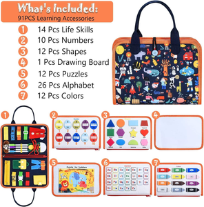 Hoge Kwaliteit Montessori Educatief Drukke Bord Speelgoed Kleurrijk Vilt Boek & Dinosaurus Gevormd Nieuw Speelgoed Voor Kinderen Populaire Kinderen Drukke Tas - Product Image 3