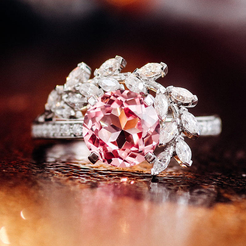 bague saphir de laboratoire en platine