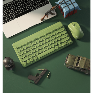 Wireless Office <strong>Keyboard</strong> <strong>Mouse</strong> Combo Mini Round Key Mechanical Style RGB Backlit USB Connect Slim Portable Design <strong>Computer</strong> <strong>Use</strong>