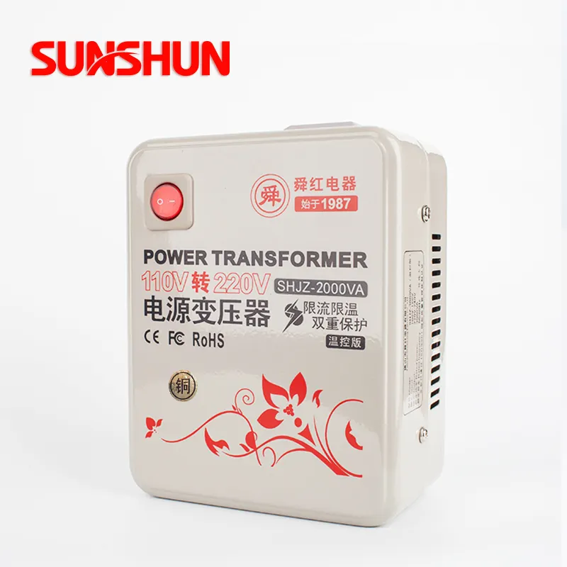 Shunhong 2000w 110v to 220v 2kva中国製2kw電圧コンバータ電源100v 115v 120v 125v