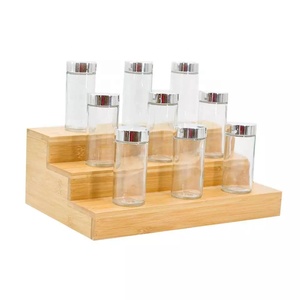 Estante de exhibición de encimera de especias de paso de bambú extensible de 3 niveles para gabinete de cocina y organizador - Product Image 6