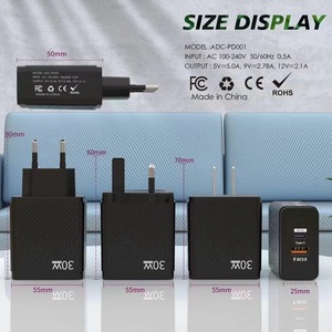 Wholesale US/EU/UK 30W Fast Charger QC3.0 USB C Quick Wall Charger Dual Port Type C USB Fast Charger for IPhone/Huawei/<strong>Sumsang</strong> - Product Image 4