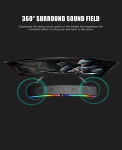 Bt V5.1 RGB LED Luz Tira de colores Audio Barra de sonido Estéreo Potente bajo Caja de música Salida Escritorio Audio juegos TV Altavoz - Product Image 2