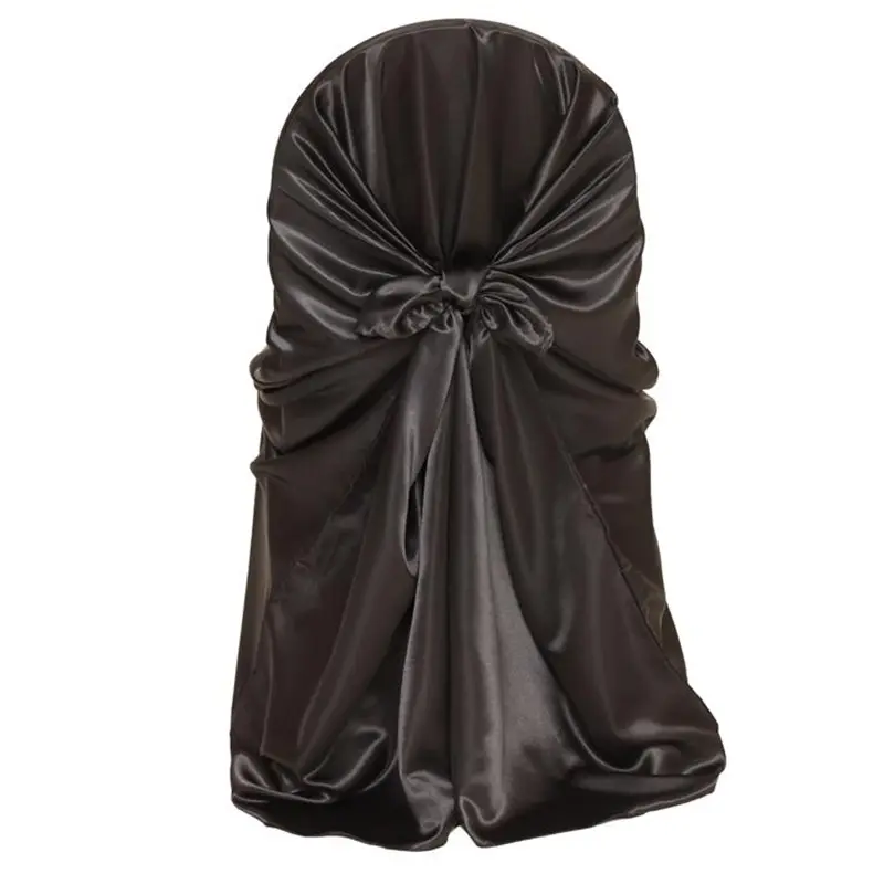 Hot sale Direct Factory price solid color satin universal wedding chair cover for Banquet Party Dinner Hotel Wedding DecorationsPopular