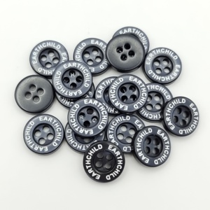 4 Hole Round Fancy <strong>Buttons</strong> Plastic Resin Flatback Laser Engrave Letter Black <strong>Button</strong> - Product Image 3