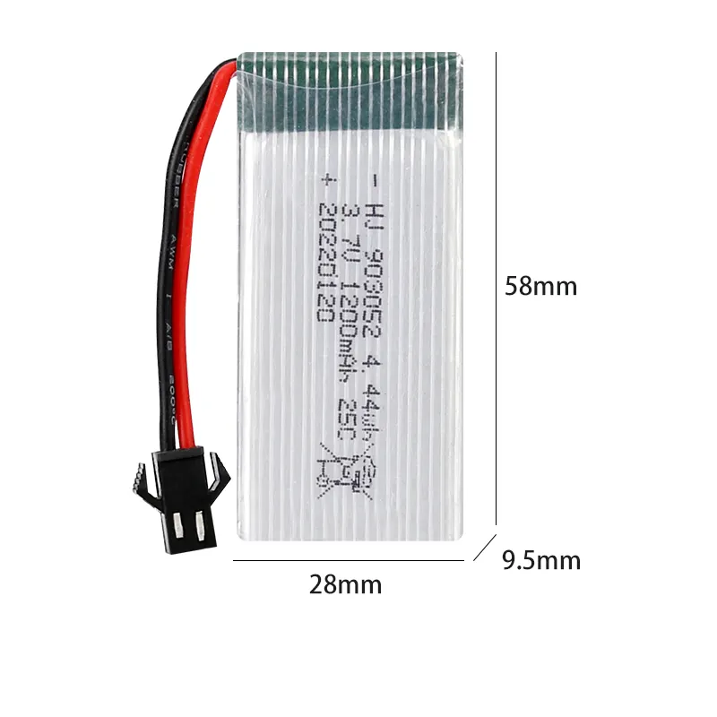 Factory rechargeable 1200mAh 3.7V LiPo lithium batteries 903052 for plane small helicopter toy long battery life drone