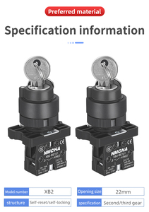 XB2-EG21/EG25/EG33/EG53 anahtarlama kaynağı 3/4 pozisyon Metal basmalı anahtar IP67 220V Max voltaj 16A Max akım - Product Image 6