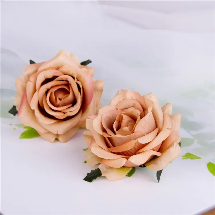 Cabeças de rosas artificiais de 7cm, decoração de flores, asas para casamento, decoração de casa, plantas falsas, materiais de decoração de bolo de natal