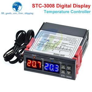 TZT-Controlador de temperatura digital dual para el hogar, termostato de dos salidas de relé, con sonda, 12V, 24V, 220V - Product Image 5