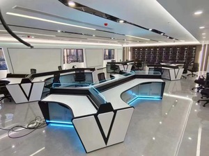 חם saleשלושה אנשים קונסולת שליטה מסחרית במשרד קונסולת שולחן עבודה קונסולת עץ