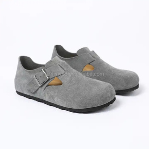 Birken londra 2024 yaz sandalet çift göğüslü inek deri hayvan baskı desen çelik ayak özelliği Slip-On mantar tarzı - Product Image 6