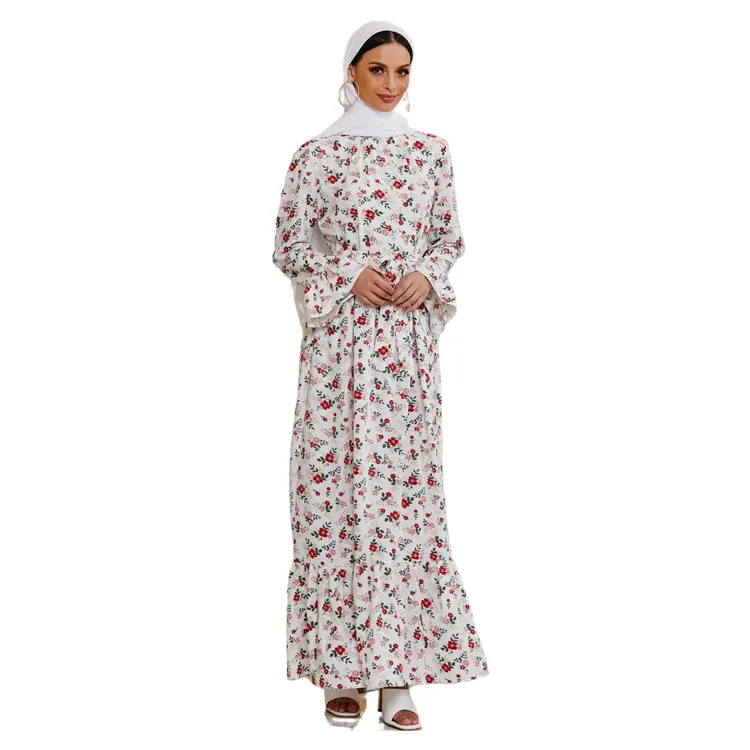 Robe de soirée pour femmes musulmanes, nouveau Design, manches longues, Floral, décontracté, Khimar, Jilbabs, bon marché