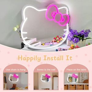 Bán buôn hiện đại đơn giản lớn lớn tường phòng tắm trang trí nội thất Vanity trang điểm thông minh LED <span class=keywords><strong>Hello</strong></span> <span class=keywords><strong>Kitty</strong></span> gương Miroir spiegel espejo - Product Image 5