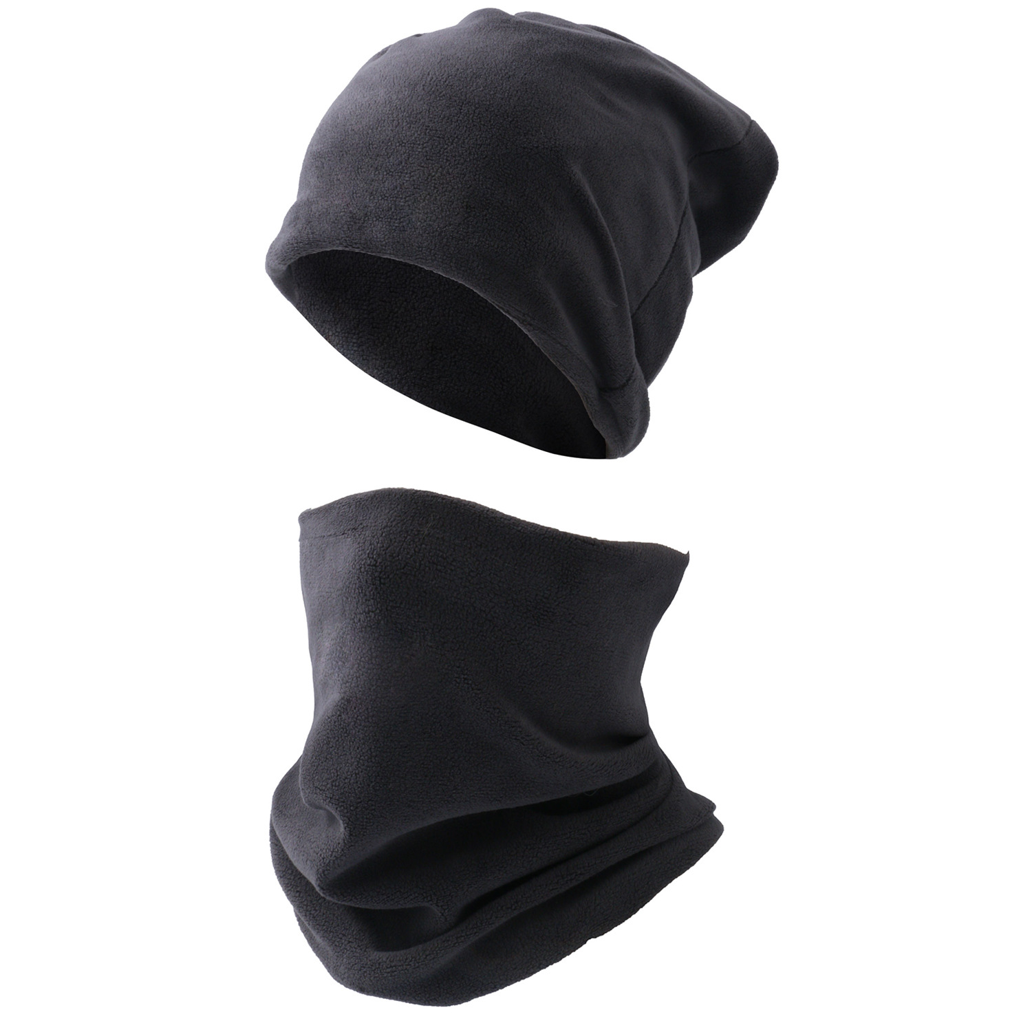 Black (hood and scarf) two-piece set