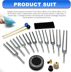 Tùy chỉnh thiết lập <span class=keywords><strong>c</strong></span>ủa 10 Nhôm Điều Chỉnh dĩa 174Hz 528Hz Điều chỉnh dĩa 963Hz 432Hz Điều chỉnh dĩa với đứng - Product Image 6