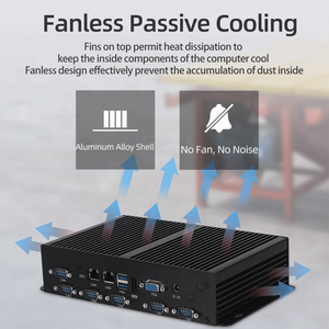 Fanless Industrial <strong>Computer</strong> Core I3 I5 I7 6300U 7500U J1900 6COM RS232 RS485 LVDS 4G Lte IoT Linux Ubuntu Mini PC - Product Image 2
