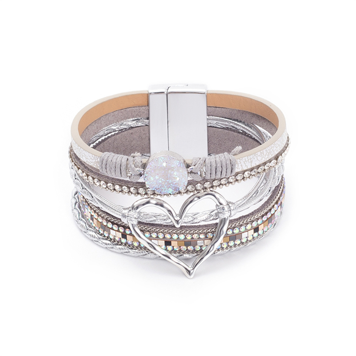 Silver ash-silver buckle-ab diamond-yl10-16