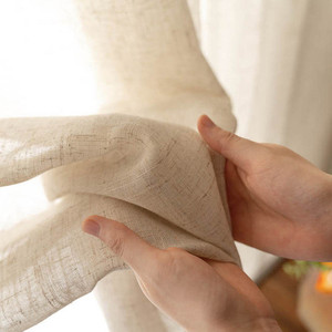 Natural Simplicity Sheer Drapery Fabric Linen-Look Linen Curtains for the <strong>Living</strong> Room <strong>Window</strong> - Product Image 1