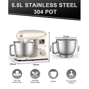 Máy làm bánh đa năng 6.2L, động cơ 8830, phích cắm US/EU, điện áp 110V/230V, có tô trộn - Product Image 5