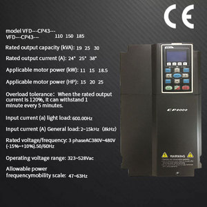 Marca de descuento de alta tecnología Controlador CP2000 VFD 0.2KW-132KW 380V AC Unidad de frecuencia variable Convertidor de frecuencia trifásico