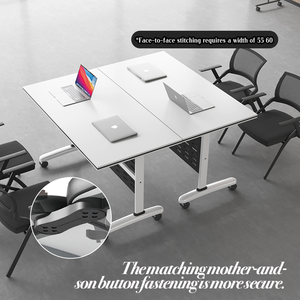 Modern Katlanabilir Eğitim Masası Konferans Masası Kombinasyonu Mobil Birleştirme Çok Fonksiyonlu Çift Kişilik Katlanır Ofis Masası - Product Image 4