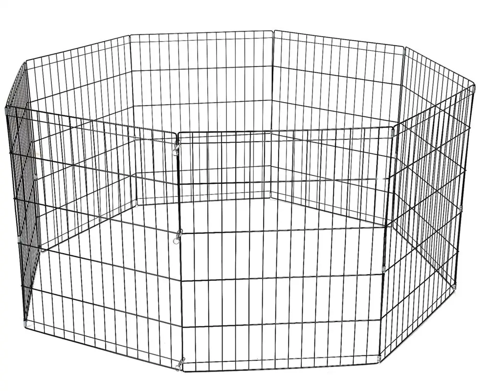 Corralito plegable de 24 pulgadas con 8 paneles para perros y cachorros, jaula para conejos, gatos y patos, cerca para interiores y exteriores, 61cm x 61cm