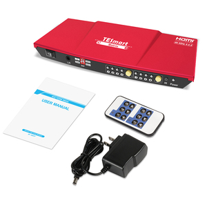 TESmart Hochwertiger AV Matrix Video Switcher 2x2 4x2 HDCP2.2 AUX L/R-Ausgang mit IR-Empfänger 4 K60hz HDMI Matrix