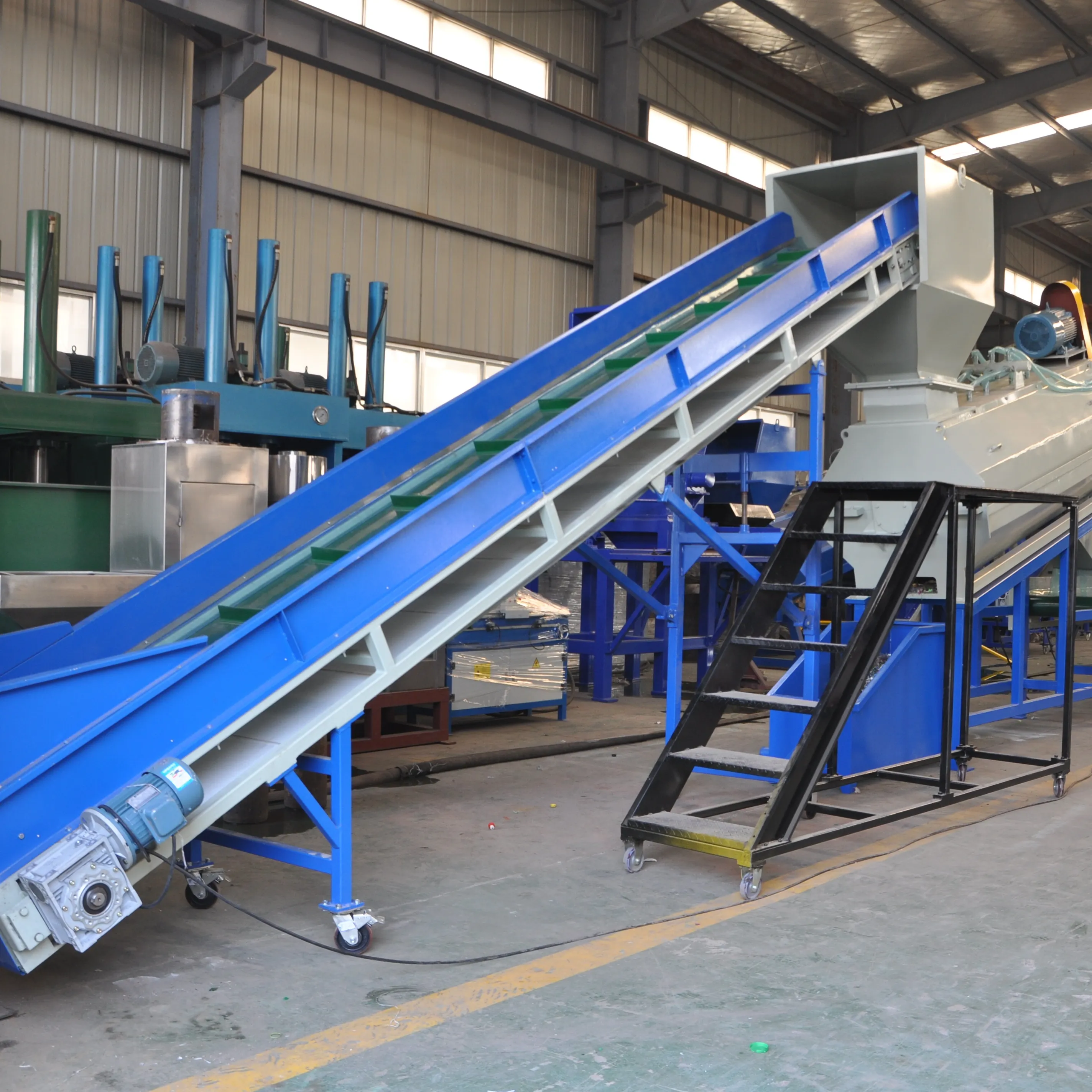 Waste plastic pe pp film washing recycling line machine, plastic granules pelletizing machine