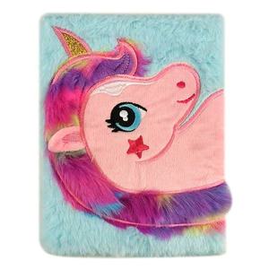 Kızlar için kilit ve anahtar ile sevimli <span class=keywords><strong>a5</strong></span> a6 sevimli kabarık günlüğü unicorn peluş dizüstü