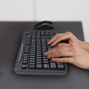 Logitech-teclado y ratón inalámbricos MK270 originales, conjunto de 104 teclas con dientes azules para ordenador portátil, escritorio, oficina, combinación de teclado y ratón - Product Image 3