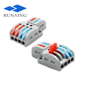2 entradas, 4 cables, salida, palanca de resorte, conectores de empalme de cable, conector compacto, sin tornillo, terminal de cable eléctrico de empuje - Product Image 6
