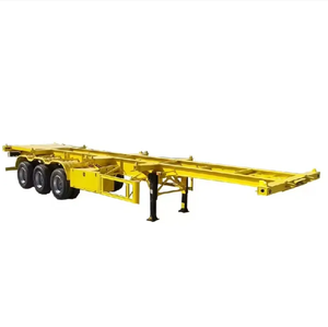 3 Axles Interconnected Steel Skeleton Container <strong>Chassis</strong> 20ft 40 Feet Semi Trailer with Skeleton Truck Container - Product Image 4
