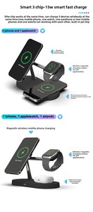 2025 yeni Trend 15W manyetik kablosuz şarj 5-in-1 dikey hızlı şarj USB tip C Port tutucu Apple izle akıllı saat - Product Image 6