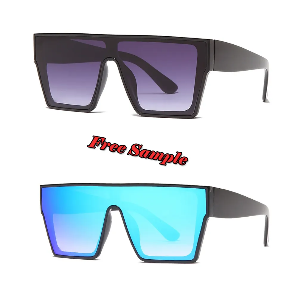 21041 2023 большие прямоугольные Модные солнцезащитные очки, бесплатный образец, индивидуальный логотип, большие квадратные солнцезащитные очки в оправе, Gafas De Sol