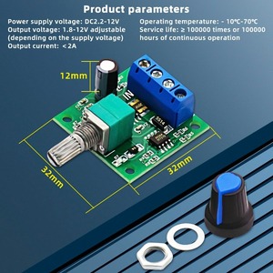 8 pezzi 1.8v-30W regolatore di velocità del motore a corrente continua a bassa tensione PWM 1803BK 1803B moduli di alimentazione dell'interruttore del conducente regolabile per 3v-12v 5v-6v - Product Image 2