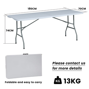 Di Động Ngoài Trời Gấp Bảng Bền HDPE Trắng Khung Sắt Trọng Lượng Nhẹ Kim Loại Thiết Kế Hiện Đại Đồ Nội Thất Ngoài Trời Cho Sân - Product Image 6