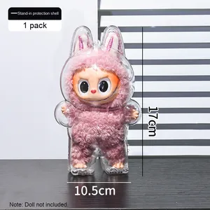 กล่องเก็บของเล่นแช่แข็งพลังงานขนาดใหญ่สำหรับป๊อปมาร์ท labubu เคสพีวีซีสำหรับที่นั่งมอนสเตอร์มาการอง V3กล่องปริศนา