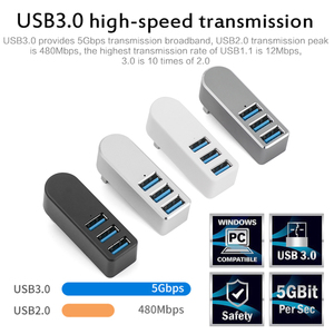 PSDA-concentrador de red USB giratorio Universal, 4 puertos USB 3,0 con Cable de alta velocidad, Mini enchufe, adaptador de Cable divisor con patrón para ordenador portátil - Product Image 3