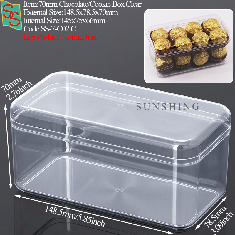Caja Transparente para Chocolate/Galletas de 70mm