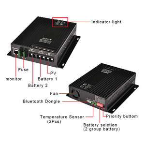 Entrada de voltaje dual MJOO MPPT, salida de batería dual Controlador de carga solar 30A 12V/24V Auto con monitor externo - Product Image 5