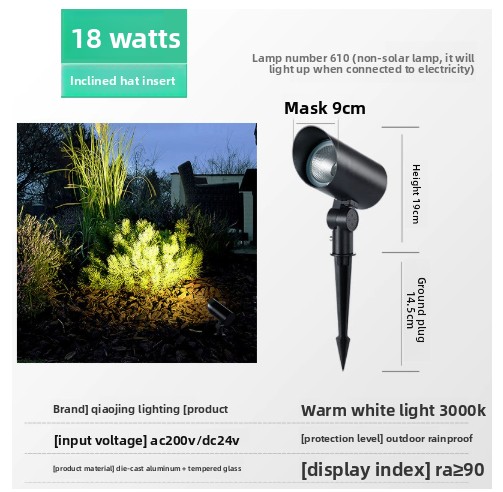 610 oblique cap-18w-low voltage 24v warm white light