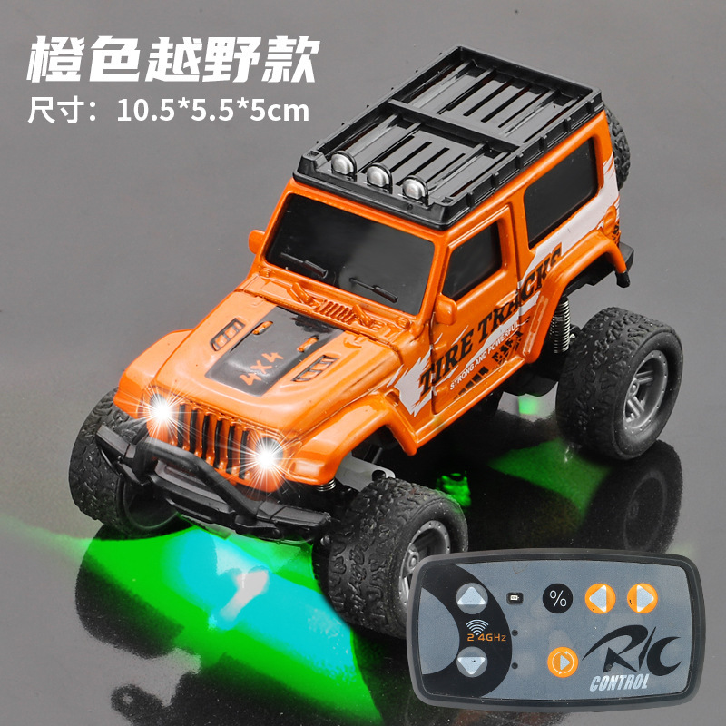 Mini coche de control remoto de aleación, modelo todoterreno naranja