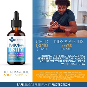 Total Immune 6-in-1 Liquid Multivitamin Supplement Vitamin D3 and Vitamin c <strong>Immunity</strong> Drops Defense Support for Adults and Kids - Product Image 6