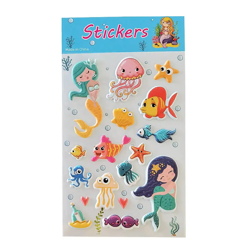 Fabriek Custom Afdrukken 3d Puffy Sticker Bubble Cartoon Sticker Voor Kinderen